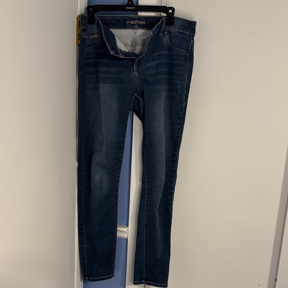 Maurices  size 14 Faded Blue Denim Jeans skinny